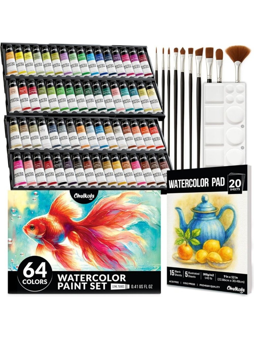 Vibrant 64-Color Watercolor Paint Set for Adults, Kids & Artists - Perfect for